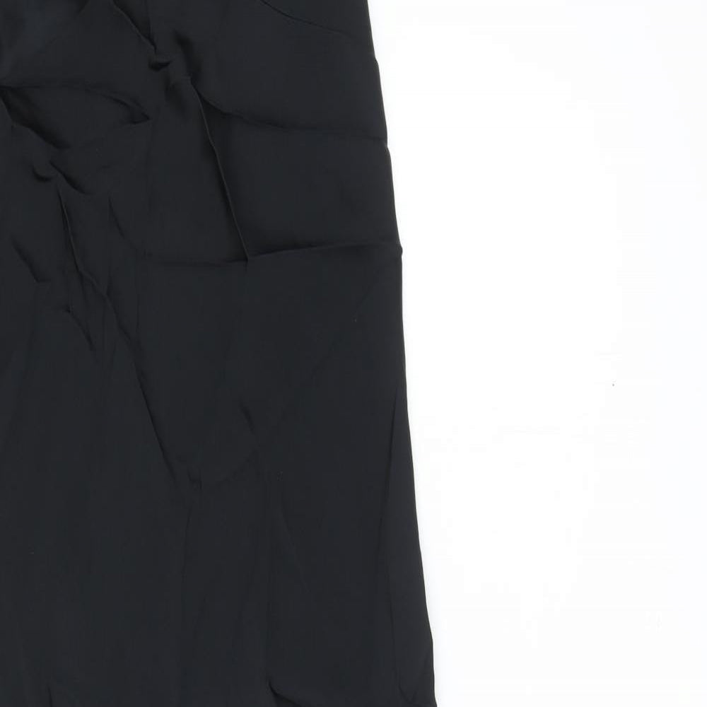Zara Womens Black Polyester Maxi Size S V-Neck Zip