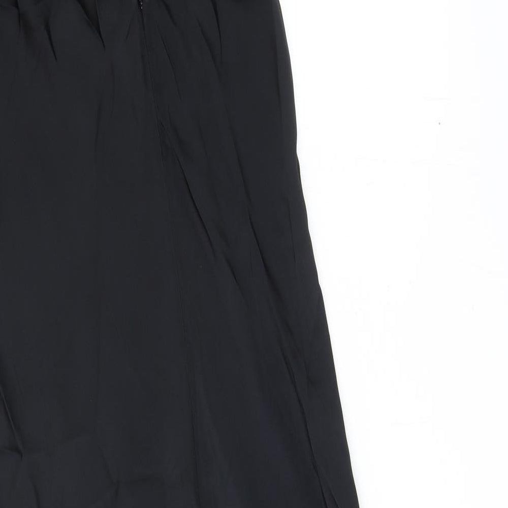 Zara Womens Black Polyester Maxi Size S V-Neck Zip