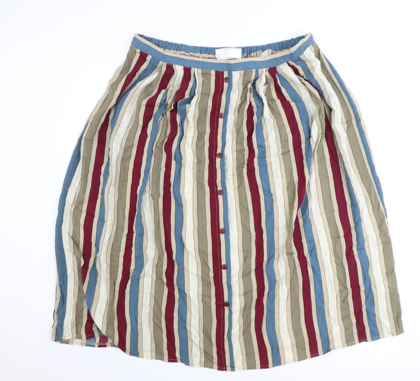 Berkertex Womens Multicoloured Striped Polyester Swing Skirt Size 24