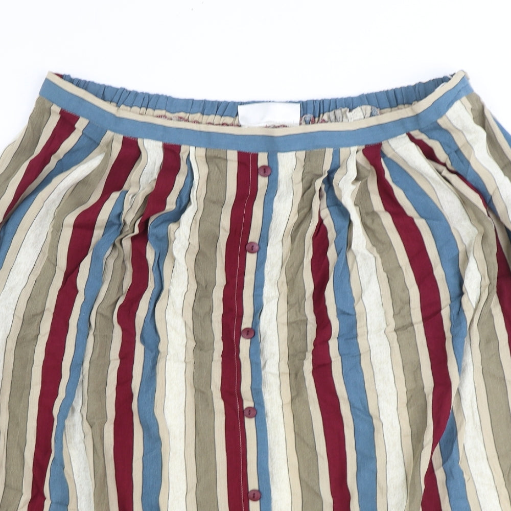 Berkertex Womens Multicoloured Striped Polyester Swing Skirt Size 24