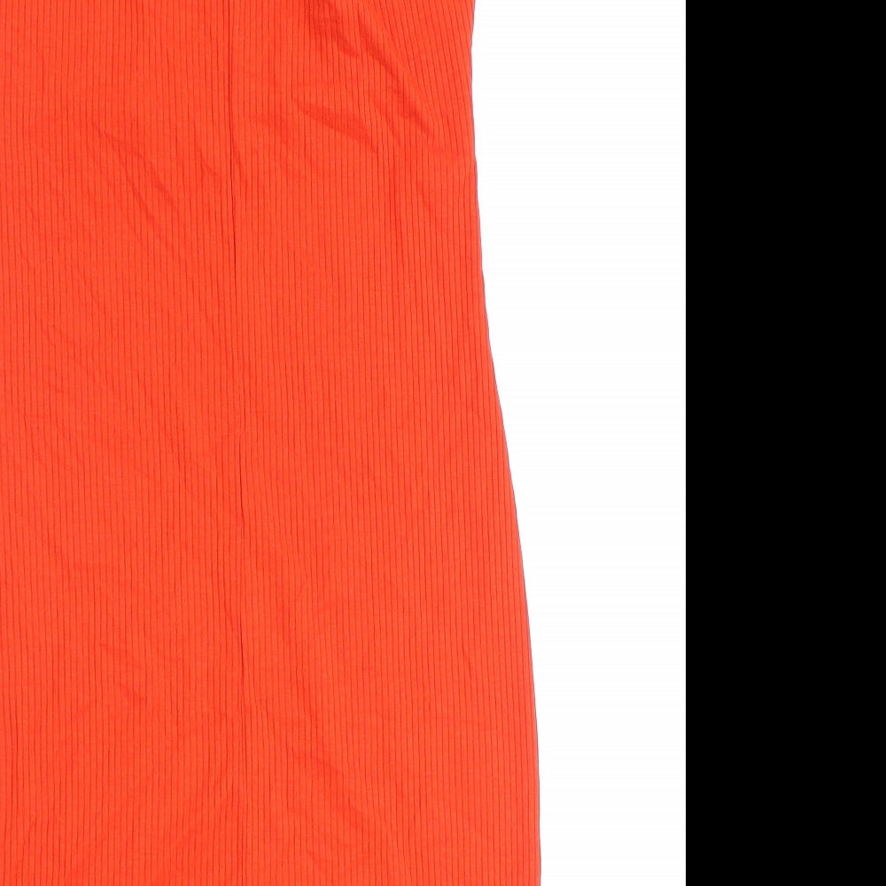 Urban Outfitters Womens Red Polyester Mini Size S Square Neck Pullover