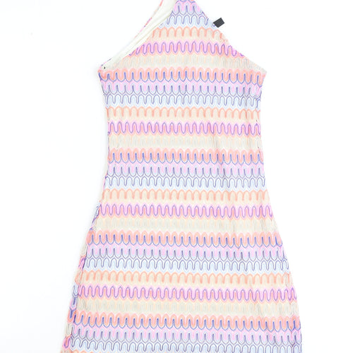 Divided by H&M Womens Multicoloured Geometric Polyester Mini Size 2XS Halter Pullover