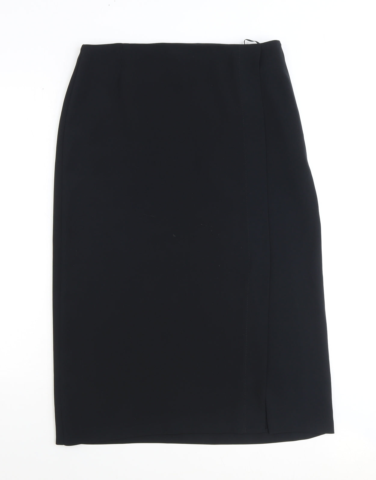 Marks and Spencer Womens Black Polyester Straight & Pencil Skirt Size 14 Zip