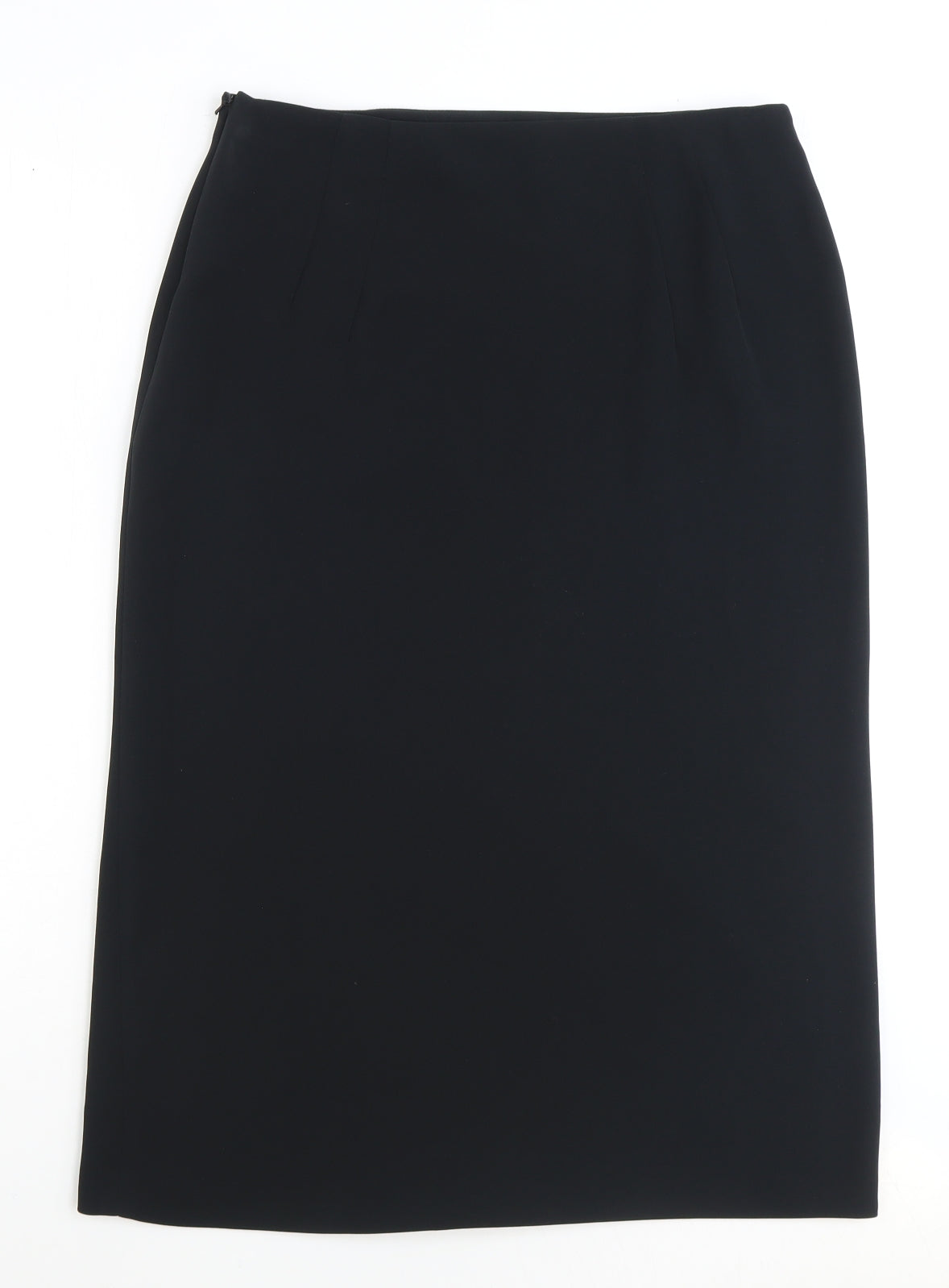 Marks and Spencer Womens Black Polyester Straight & Pencil Skirt Size 14 Zip