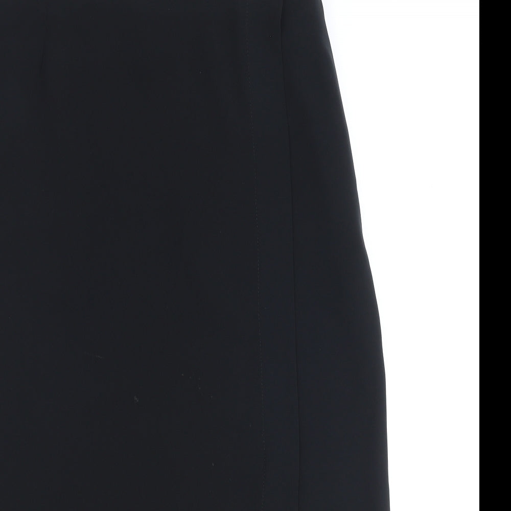 Marks and Spencer Womens Black Polyester Straight & Pencil Skirt Size 14 Zip