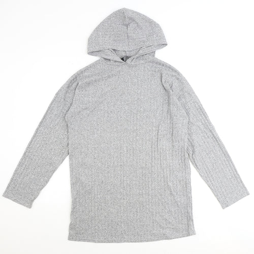 LDS Womens Grey Polyester Pullover Hoodie Size 10 Pullover
