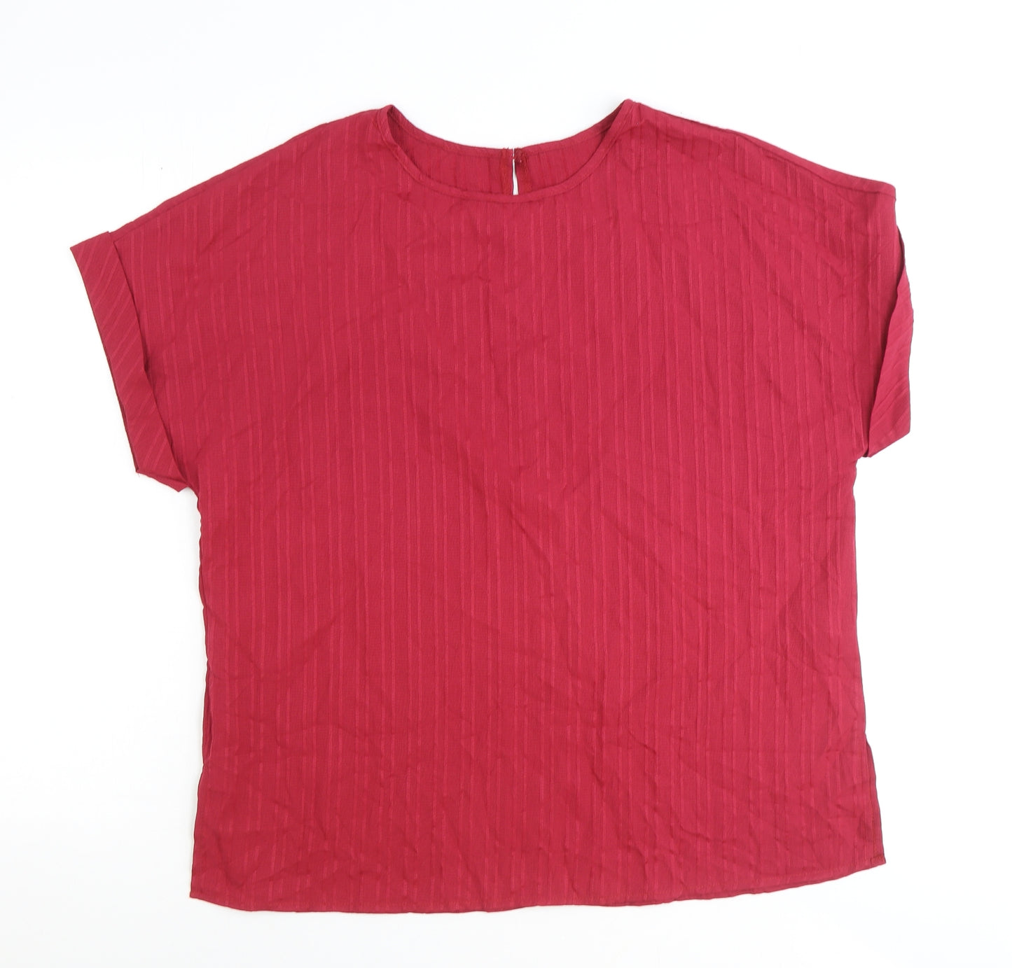 SheIn Womens Red Polyester Basic T-Shirt Size XL Round Neck