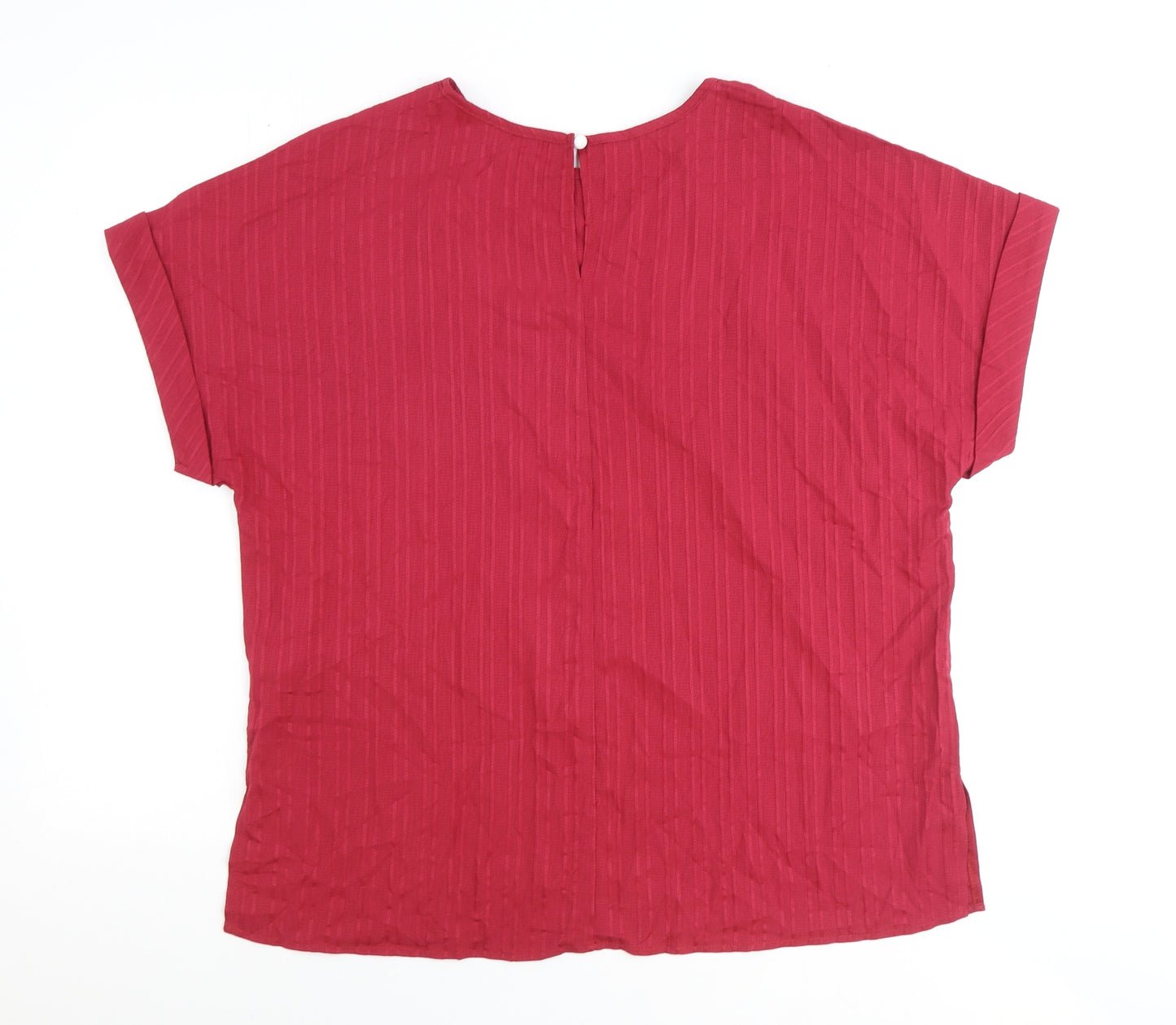 SheIn Womens Red Polyester Basic T-Shirt Size XL Round Neck
