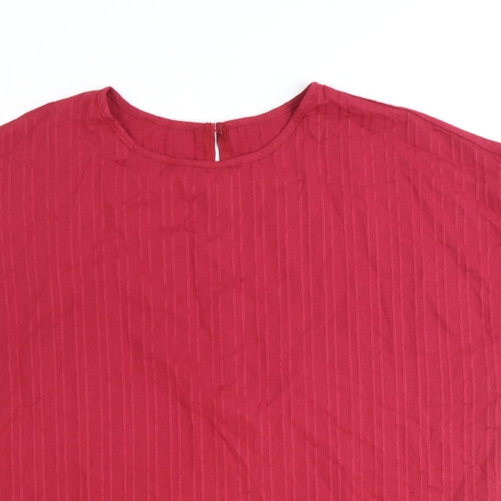 SheIn Womens Red Polyester Basic T-Shirt Size XL Round Neck