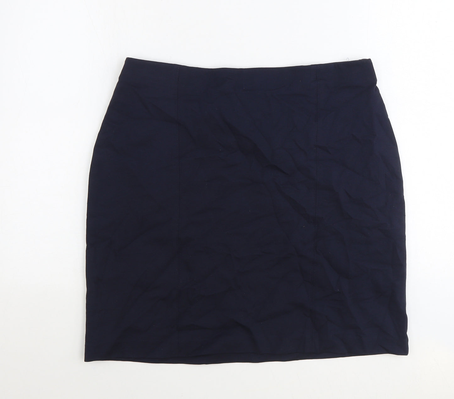 Marks and Spencer Womens Blue Viscose Straight & Pencil Skirt Size 16