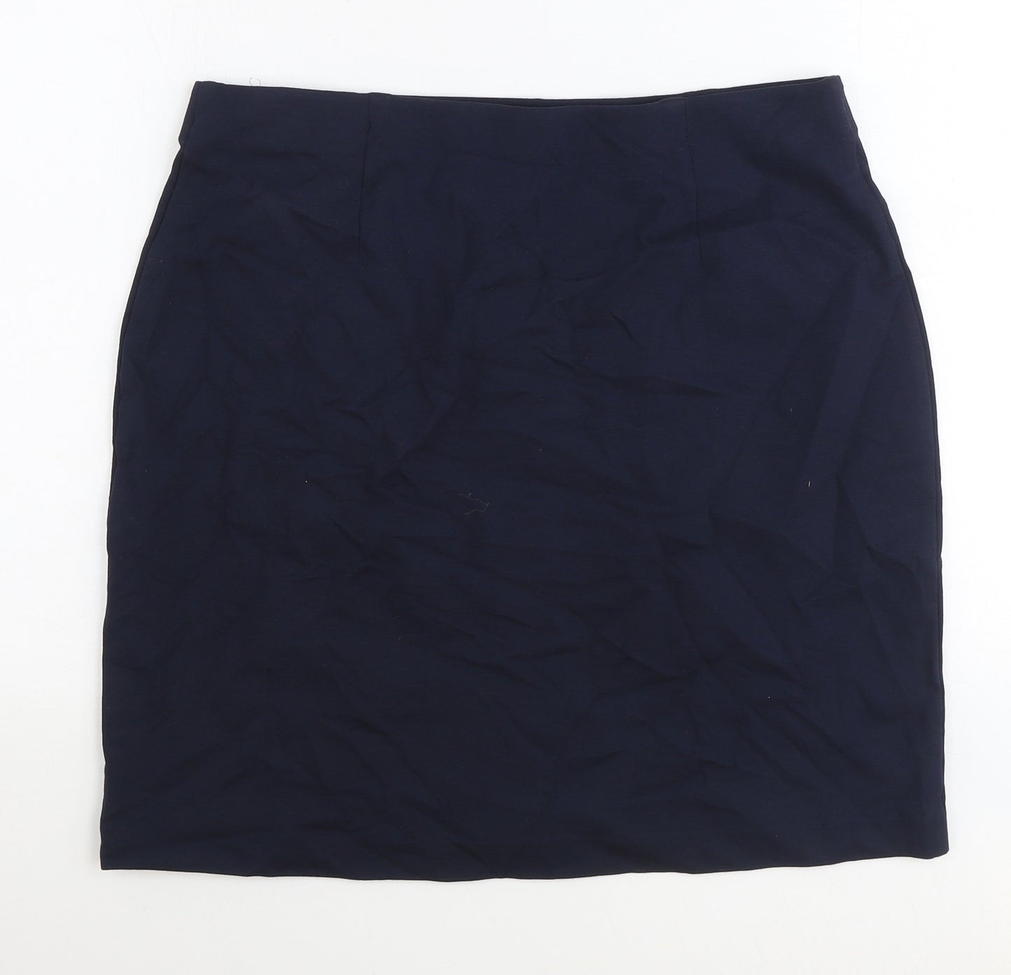 Marks and Spencer Womens Blue Viscose Straight & Pencil Skirt Size 16