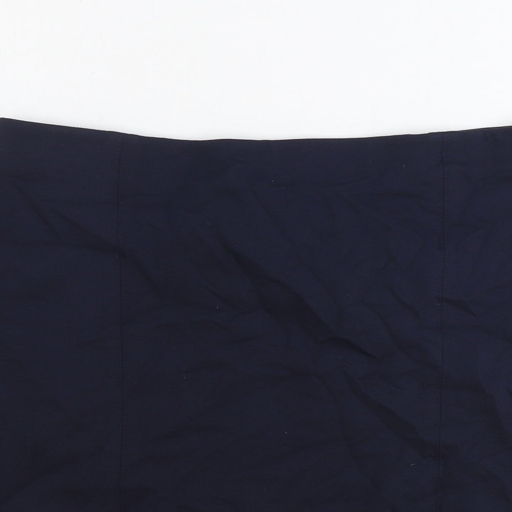 Marks and Spencer Womens Blue Viscose Straight & Pencil Skirt Size 16