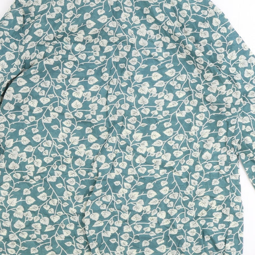 Beacan Grove Womens Black Floral 100% Cotton Basic Button-Up Size S Collared
