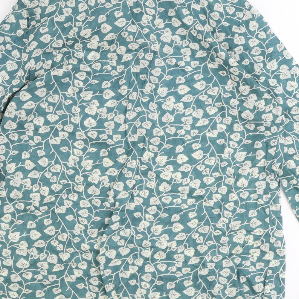 Beacan Grove Womens Black Floral 100% Cotton Basic Button-Up Size S Collared