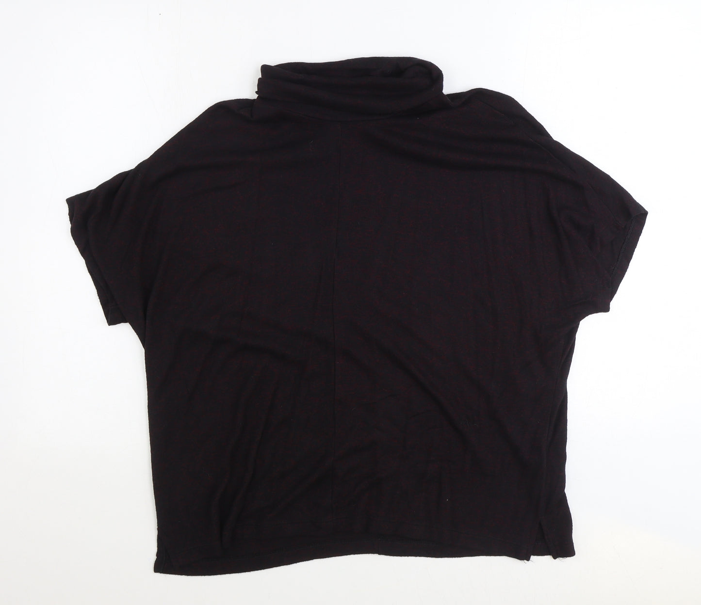 Papaya Womens Red Polyester Basic T-Shirt Size S Roll Neck