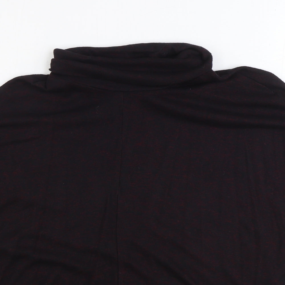 Papaya Womens Red Polyester Basic T-Shirt Size S Roll Neck