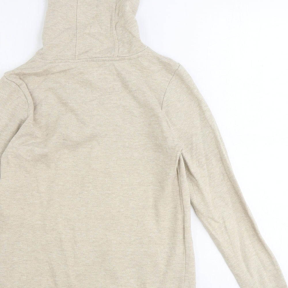 Denim & Co. Womens Ivory Cotton Pullover Hoodie Size 10 Pullover - Staten Island