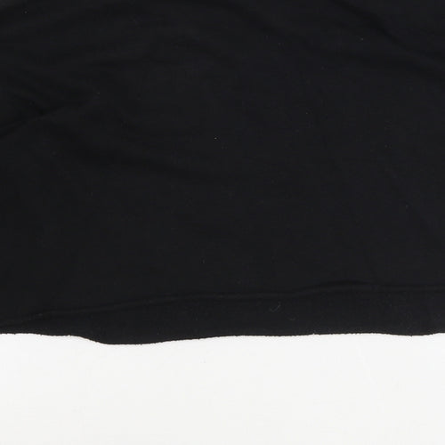 New Look Womens Black Cotton Pullover Sweatshirt Size 10 Pullover - Cropped, Unicorn