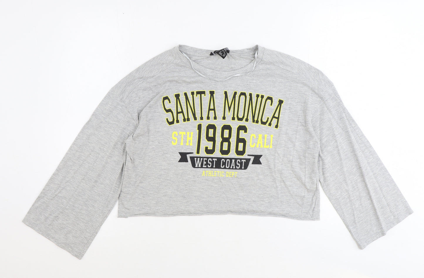 Atmosphere Womens Grey Polyester Basic T-Shirt Size 10 Round Neck - Santa Monica