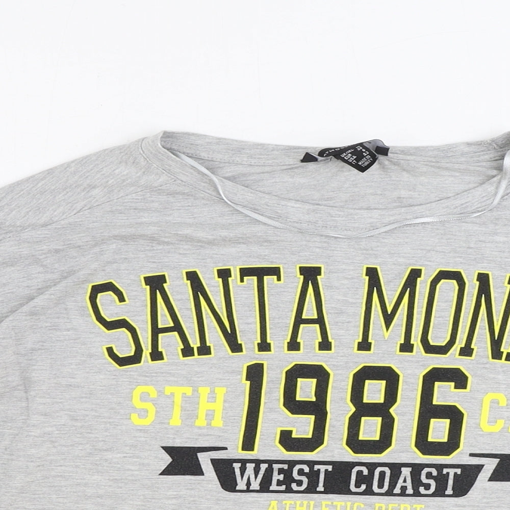 Atmosphere Womens Grey Polyester Basic T-Shirt Size 10 Round Neck - Santa Monica