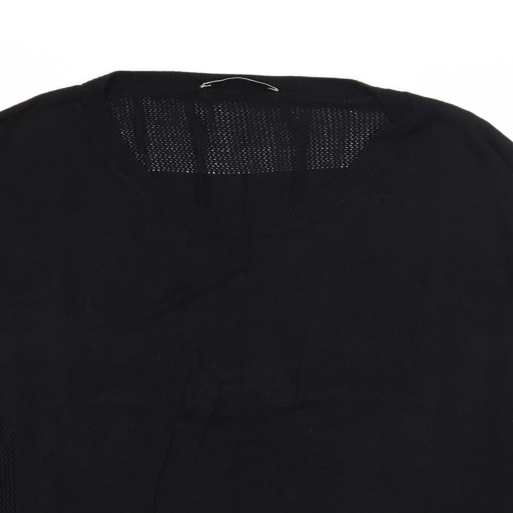 Oasis Womens Black V-Neck Viscose Pullover Jumper Size L