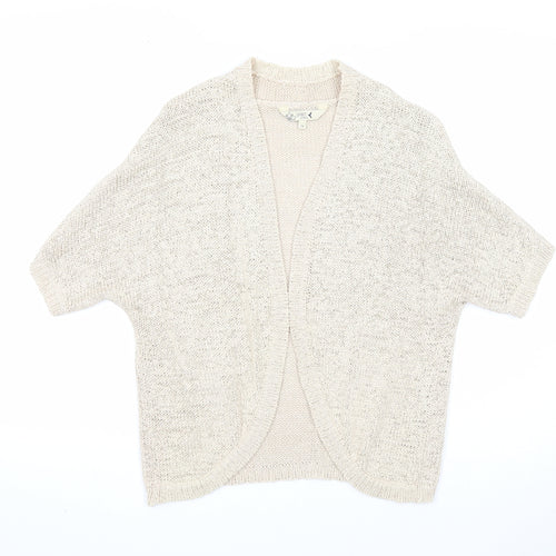 M&Co Womens Beige V-Neck Cotton Cardigan Jumper Size 16