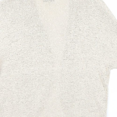 M&Co Womens Beige V-Neck Cotton Cardigan Jumper Size 16