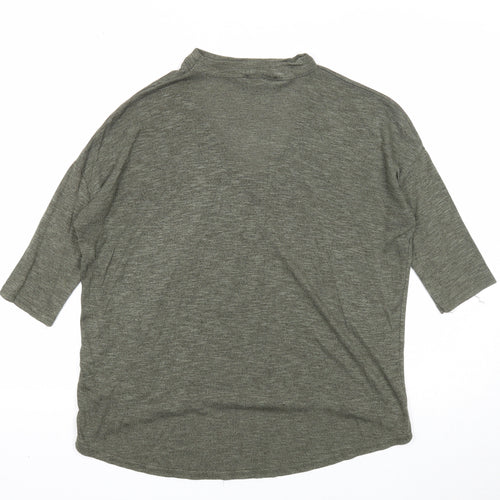New Look Womens Green Round Neck Viscose Pullover Jumper Size S