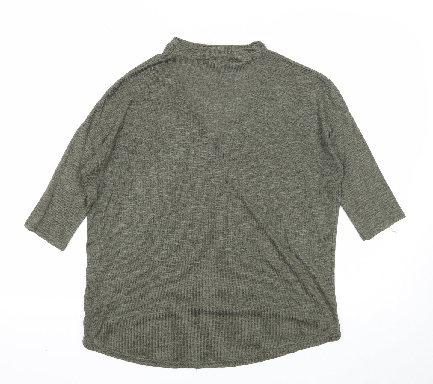 New Look Womens Green Round Neck Viscose Pullover Jumper Size S