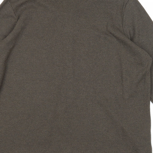 BHS Womens Green Collared Cotton Pullover Jumper Size 16