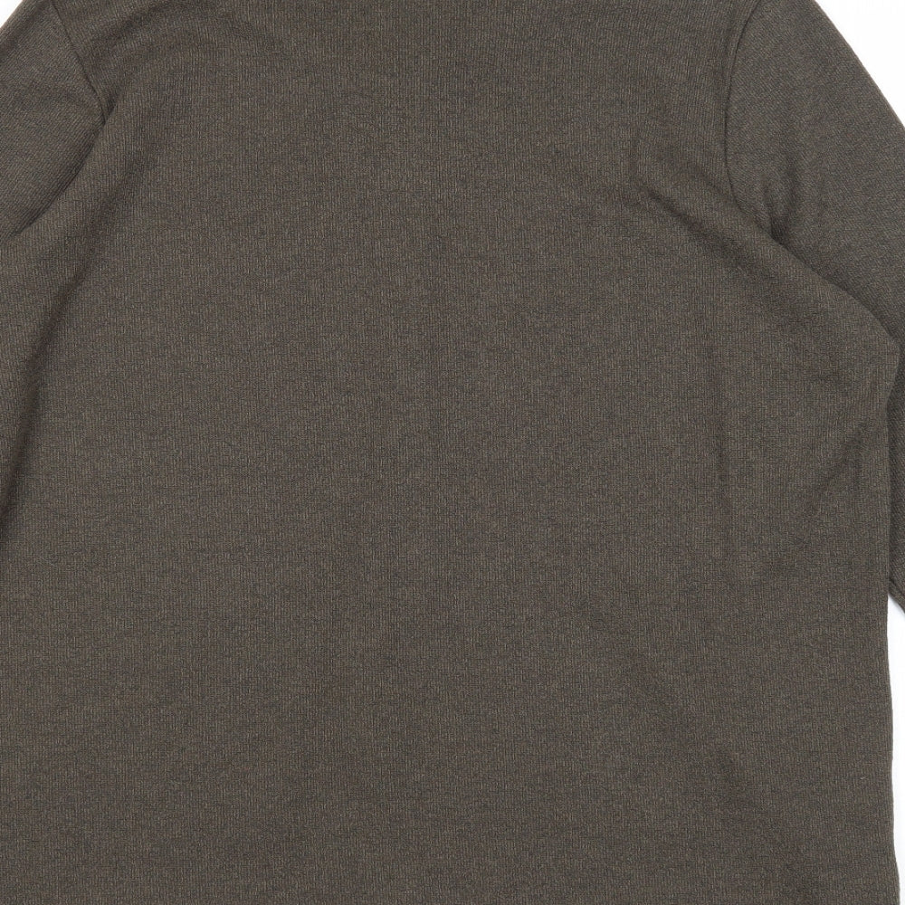 BHS Womens Green Collared Cotton Pullover Jumper Size 16