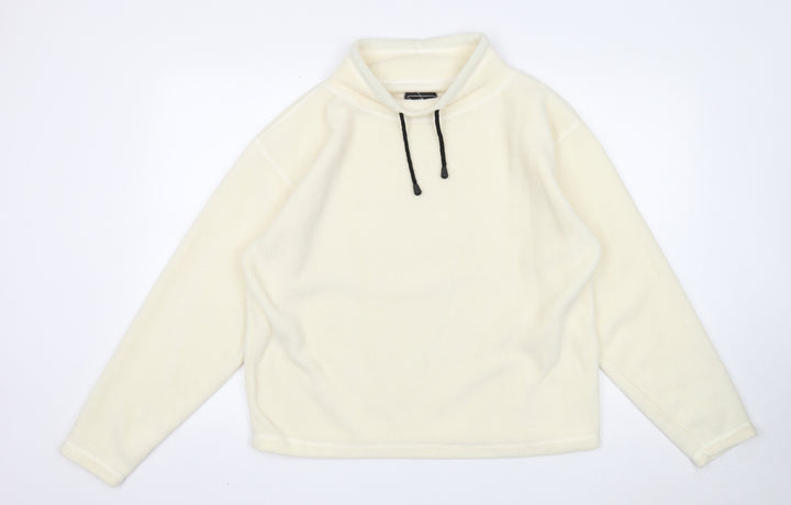 Preworn Womens White Round Neck Polyester Pullover Jumper Size M