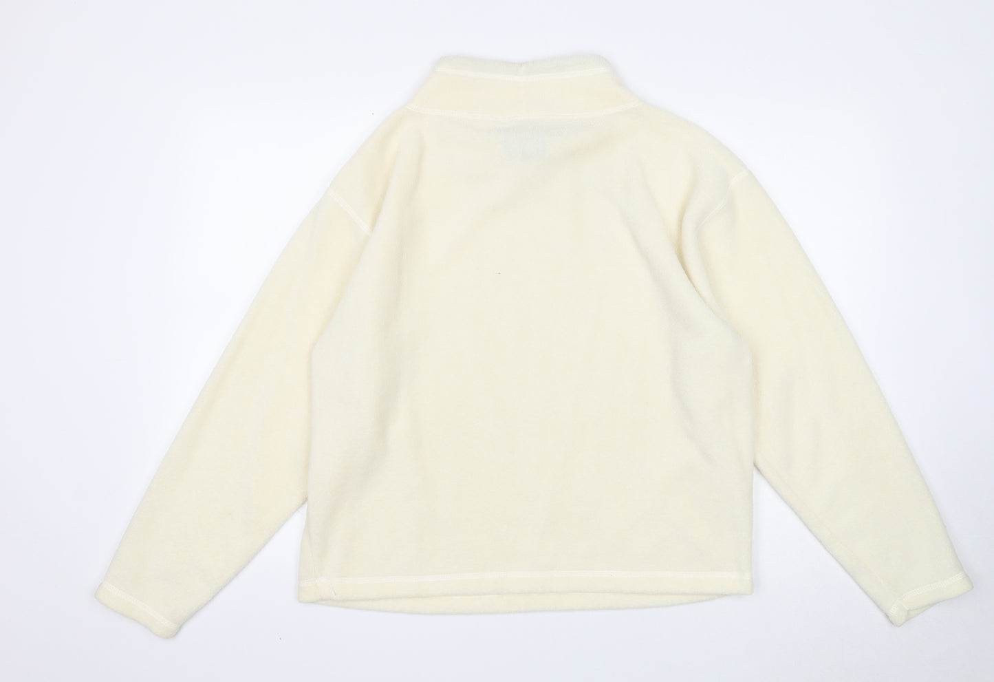 Preworn Womens White Round Neck Polyester Pullover Jumper Size M