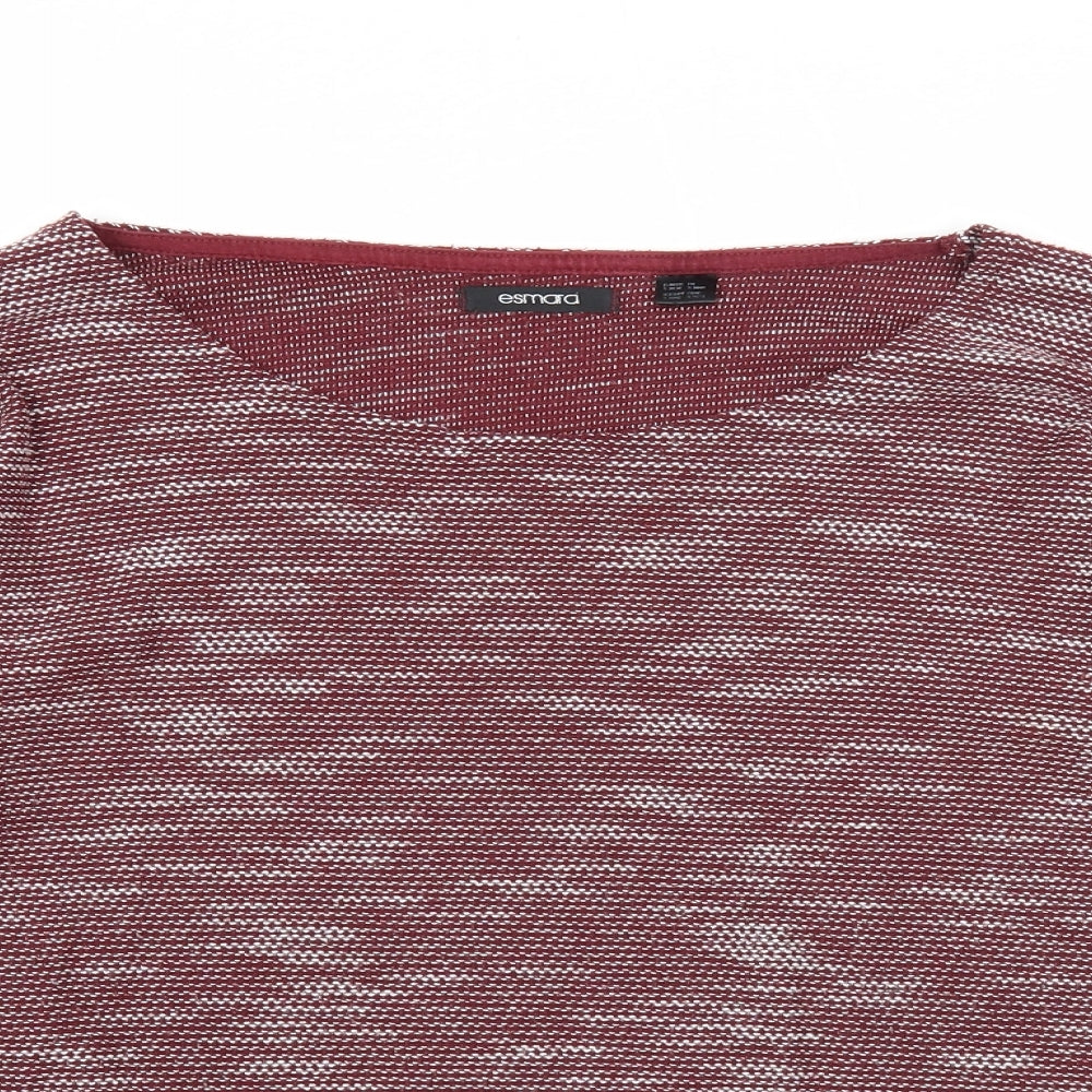 ESMARA Womens Purple Scoop Neck Acrylic Pullover Jumper Size S