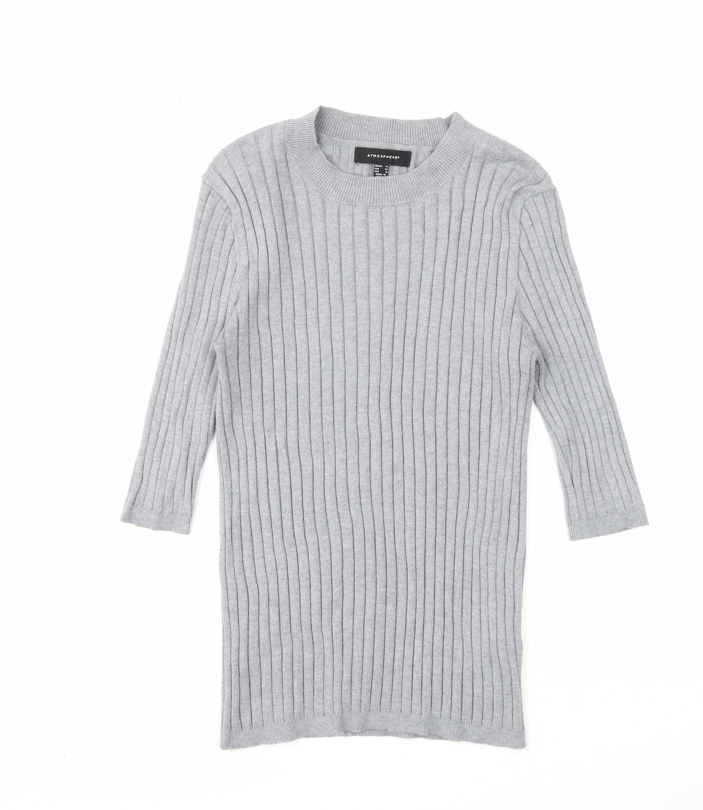 Atmosphere Womens Grey Round Neck Paisley Viscose Pullover Jumper Size 14
