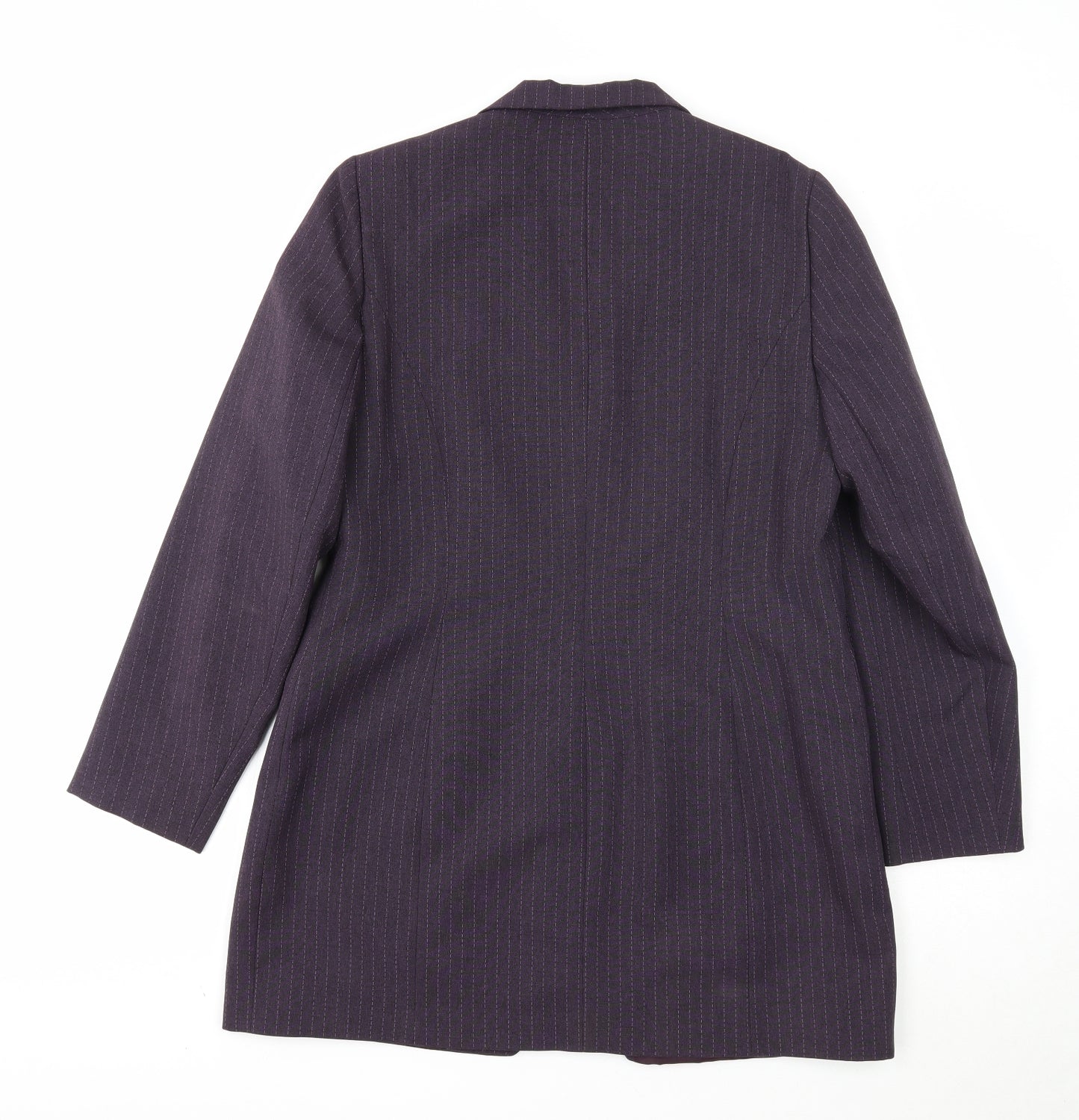 Dorothy Perkins Womens Purple Striped Jacket Blazer Size 14 Button