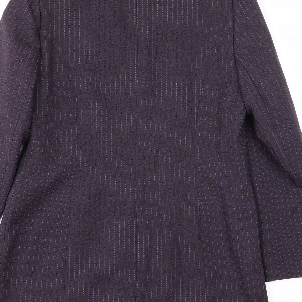 Dorothy Perkins Womens Purple Striped Jacket Blazer Size 14 Button