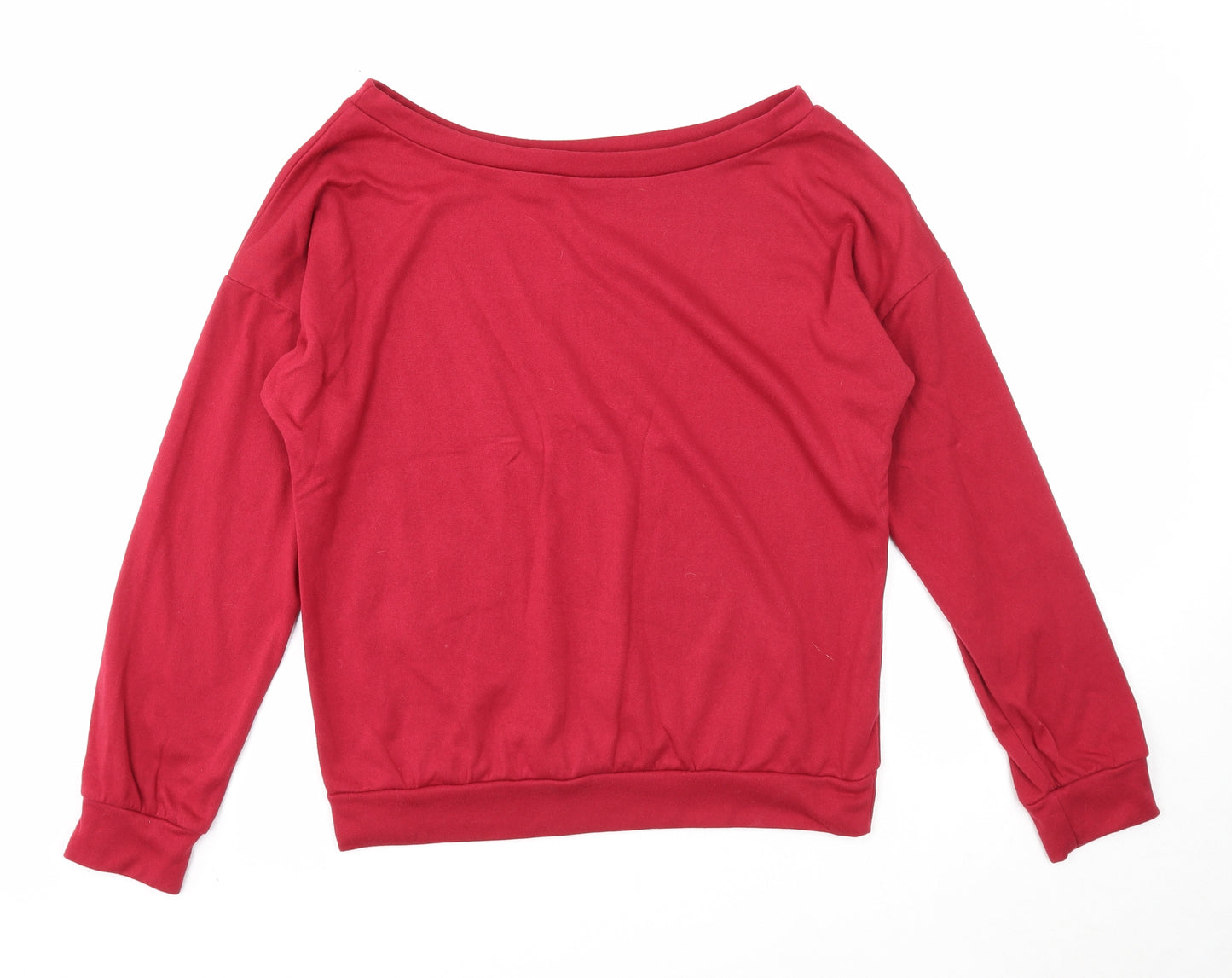Preworn Womens Red Polyester Pullover Sweatshirt Size S Pullover