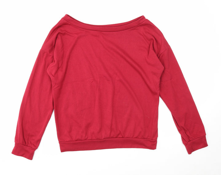 Preworn Womens Red Polyester Pullover Sweatshirt Size S Pullover