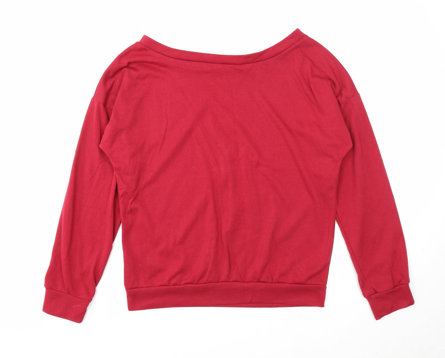 Preworn Womens Red Polyester Pullover Sweatshirt Size S Pullover