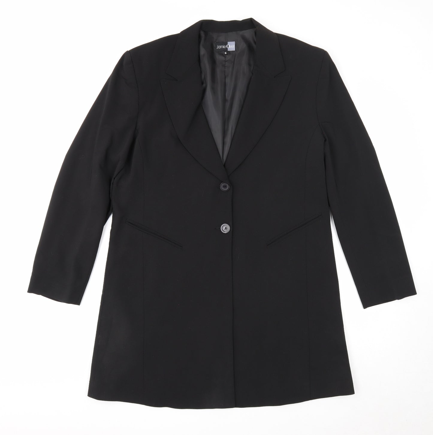 Jamie Oliver Womens Black Jacket Blazer Size 16 Button