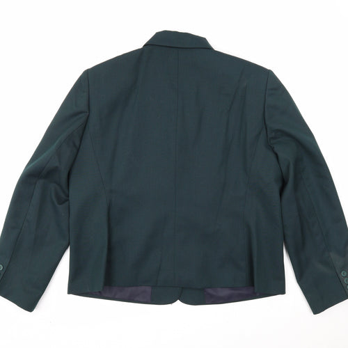 Preworn Womens Green Polyester Jacket Blazer Size 18