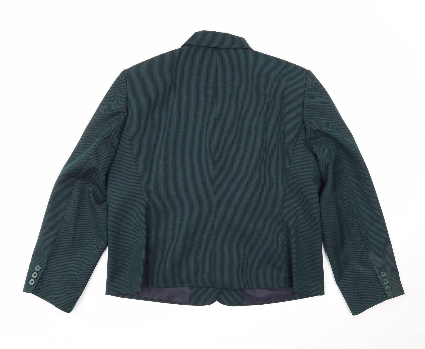 Preworn Womens Green Polyester Jacket Blazer Size 18