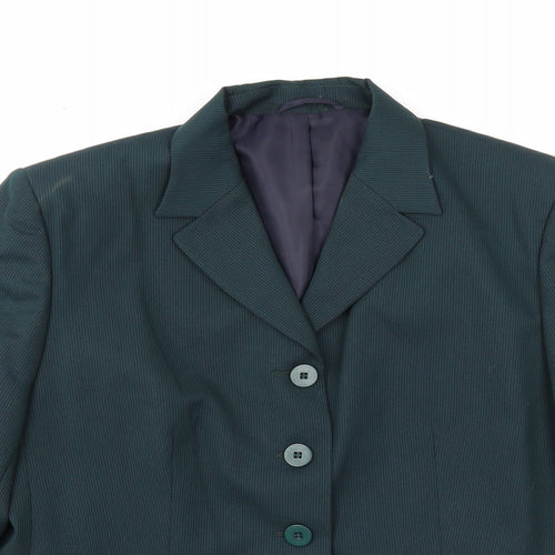 Preworn Womens Green Polyester Jacket Blazer Size 18