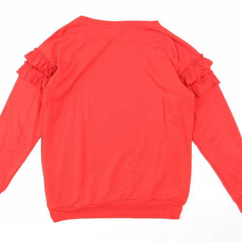NEXT Womens Red Cotton Pullover Sweatshirt Size 8 Pullover