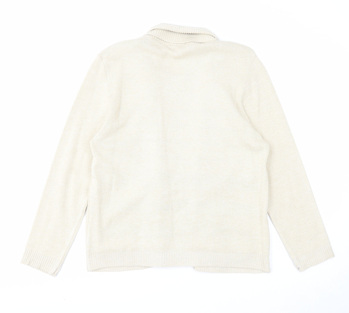 Glimpse Womens Beige Scoop Neck Acrylic Pullover Jumper Size M