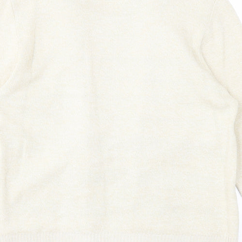 Glimpse Womens Beige Scoop Neck Acrylic Pullover Jumper Size M