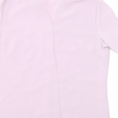 EWM Womens Purple Polyester Basic T-Shirt Size 12 V-Neck