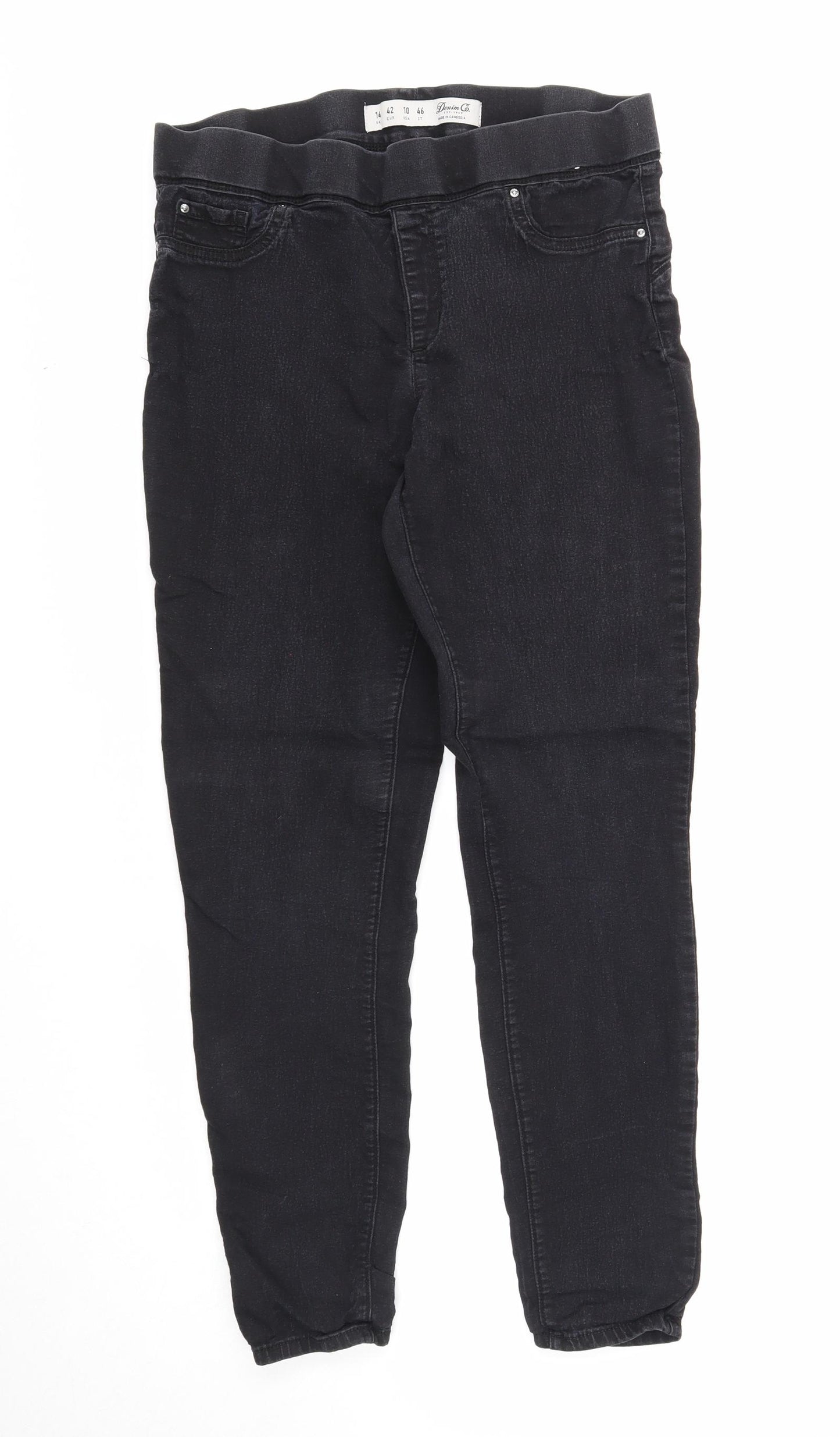 Denim & Co. Womens Black Cotton Jegging Jeans Size 14 Regular