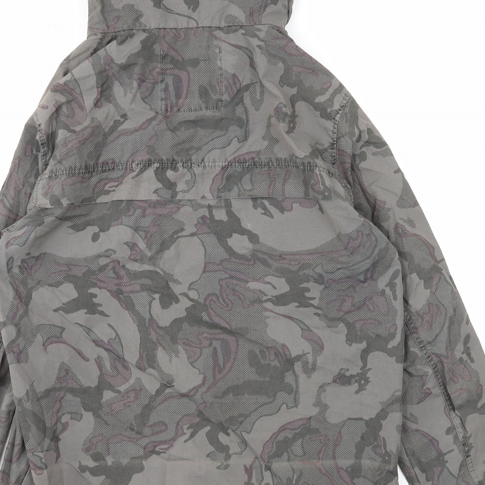 Bench Mens Grey Camouflage Anorak Coat Size L Zip